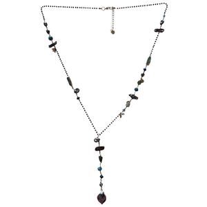 Nakamol Freshwater Pearl Abalone Necklace Lariat signed Designer Jewelry